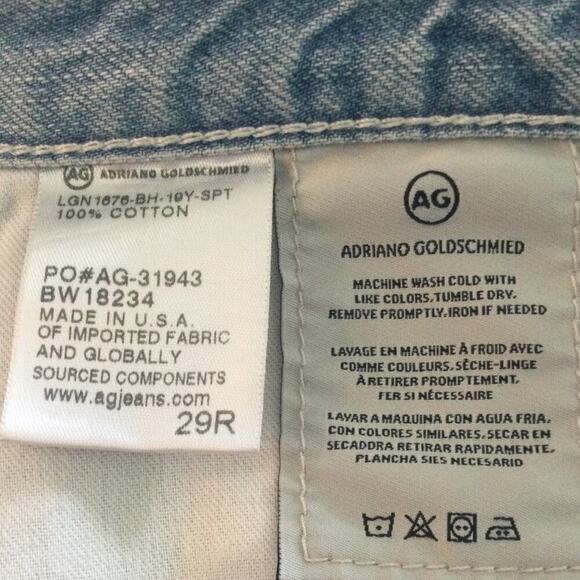 Adriano Goldschmied Women Phoebe Color Block Jeans Size 29R 29 Raw Hem Boho Blue - Picture 3 of 10